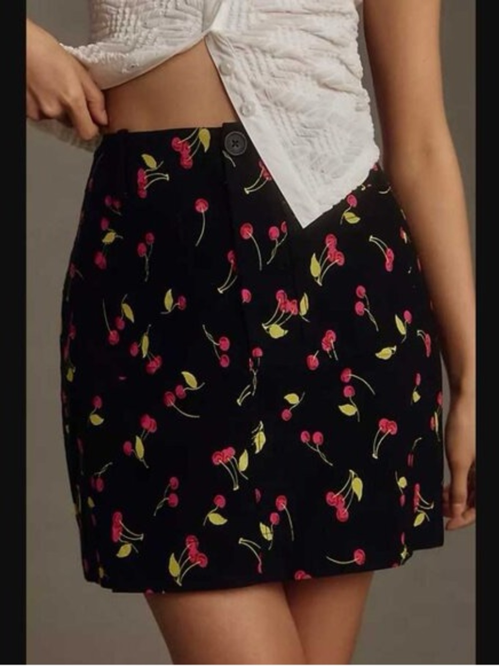 Maeve Black Cherry Mini Skirt Size M